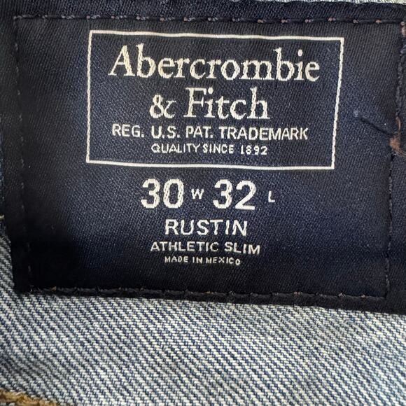 Abercrombie & Fitch Jeans Mens 30/32 Rustin Camo Distressed Athletic Slim Y2K - Picture 2 of 14